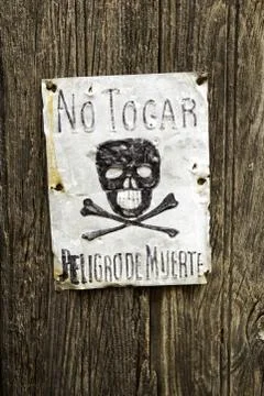 Do not touch danger death, sign signaling symbol warning Stock Photos