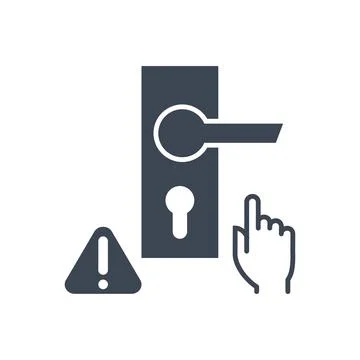 Do not touch door handle related vector glyph icon Stock Illustration