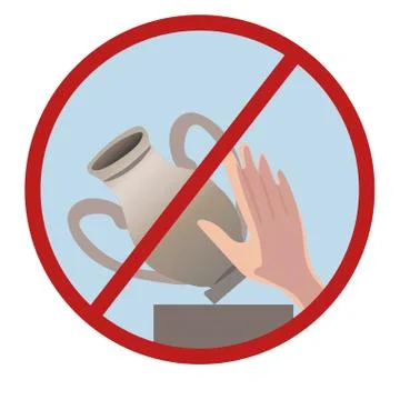 Do not touch the exhibits Stock Illustration