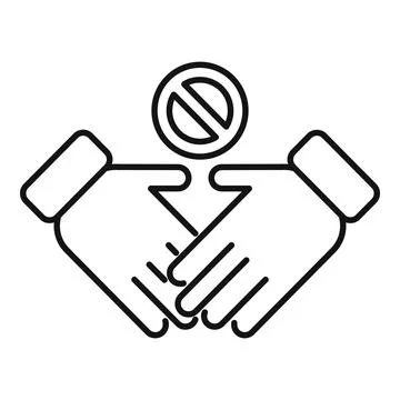 Do not touch hand shake icon outline vector. Avoid contact Stock Illustration