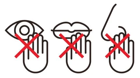 Do not touch hands, eyes, nose, mouth Stock Illustration