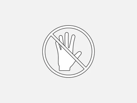 Do not touch icon. Vector illustration, flat design. Stock Illustration