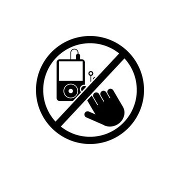 Do not touch the music player icon. Element of prohibition sign icon. Premium Stock Illustration