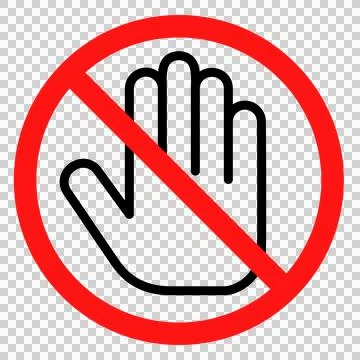 Do not touch or stop sign Stock Illustration