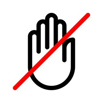 Do not touch outline icon. Vector graphics Stock Illustration