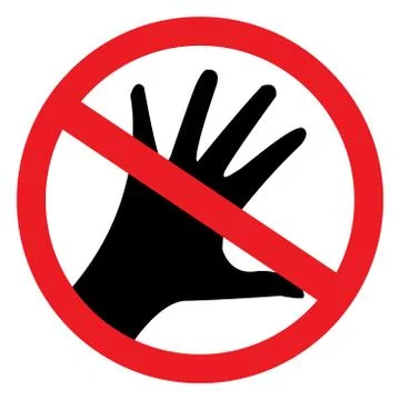 Do not touch prohibition sign. Illustrazione stock