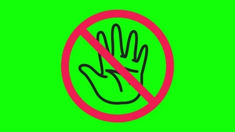 Do not touch sign, forbidden access symbol, hand forbidden sign, no entry icon Stock Footage 317531796