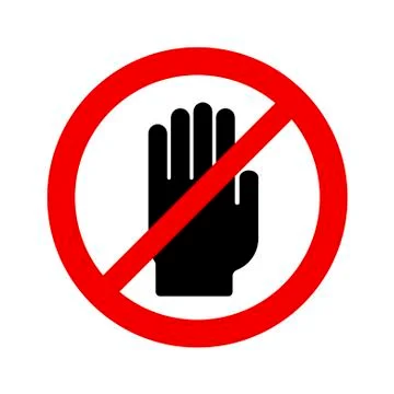 Do Not Touch sign on white background. Vector illustration in trendy flat style Stock Illustration