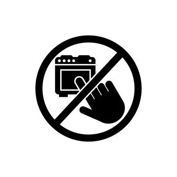 Do not touch the stove icon. Element of prohibition sign icon. Premium quality Stock Illustration