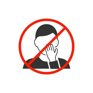 Do not touch your face. Man avatar icon Stock Illustration