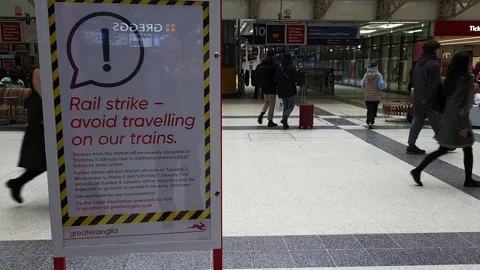 Do not travel on our train notice. Stock Footage 229250927