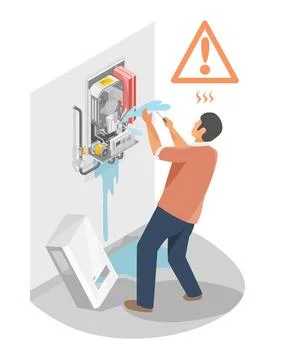 Do not Try to fix or repair Water Heater or any Electrical Problems 스톡 일러스트