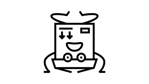 Do not turn cardboard box character line icon animation Stock Footage 326133188