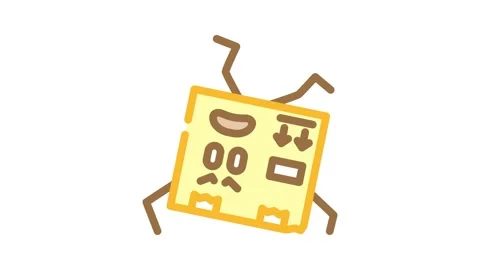 Do not turn cardboard box character color icon animation Stock Footage 327267463