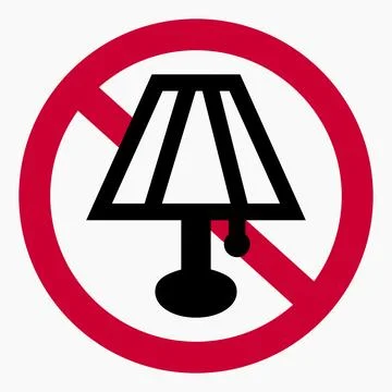 Do not turn on the lamp. Stock Illustration