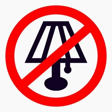 Do not turn on the lamp. Stock Illustration