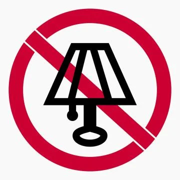 Do not turn on the lamp. Stock Illustration