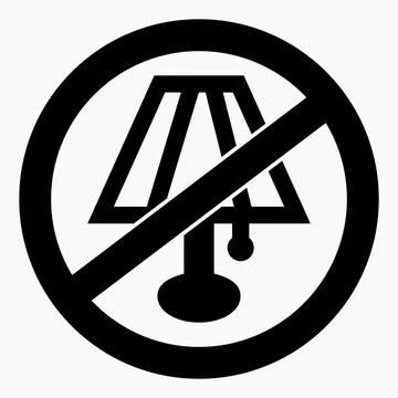 Do not turn on the lamp. Stock Illustration