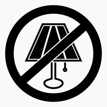 Do not turn on the lamp. Stock Illustration