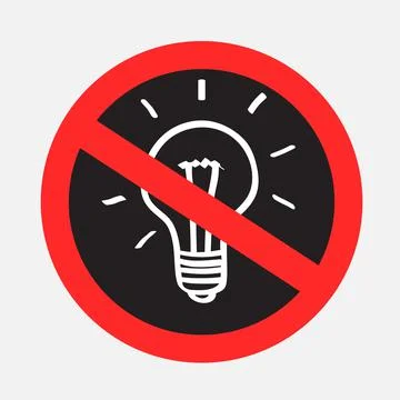 Do not turn on the light sticker Stock Illustration