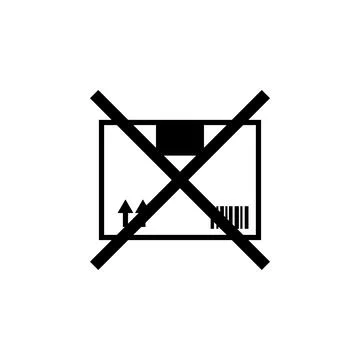 Do Not Turn Over Packing Box Flat Vector Icon Illustrazione stock