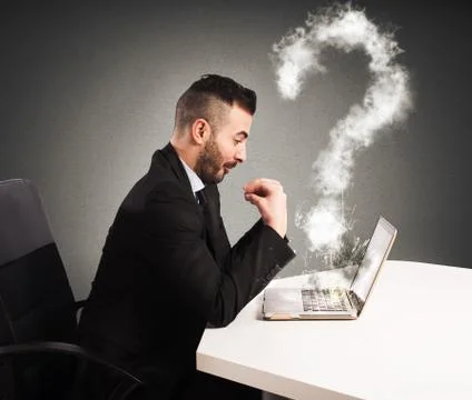 Do not understand the computer failure Stock Photos