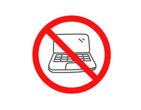 Do not use computers. Vector sign isolated on white イラスト素材