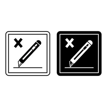 Do Not Use Cutter Signs. Cardboard Packaging Labels. Black and White Vector.. Stock Illustration