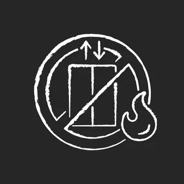 Do not use elevator chalk white icon on black background Stock-Illustration