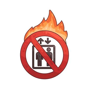 Do not use elevator illustration Stock Illustration