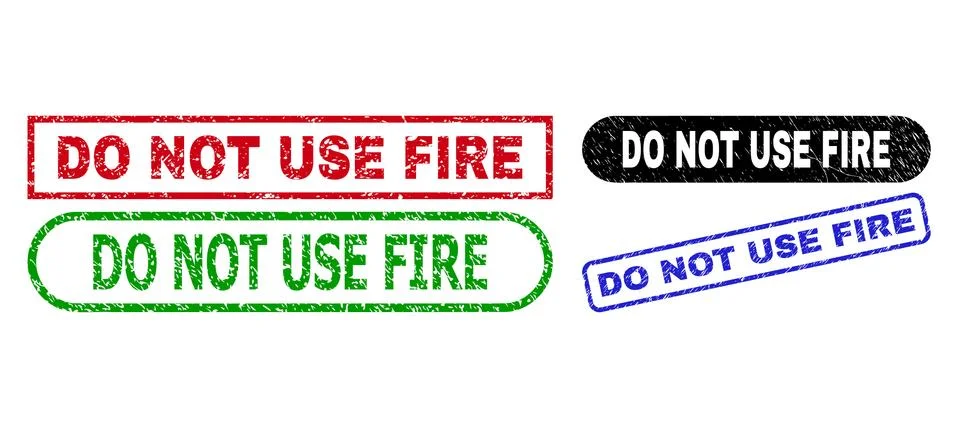 DO NOT USE FIRE Rectangle Seals Using Corroded Style Stock Illustration