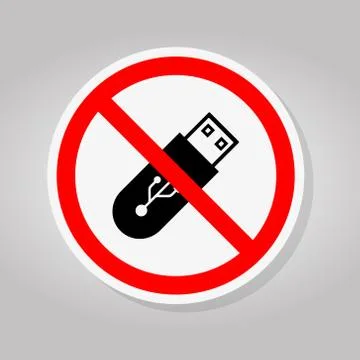 Do Not Use Flash Drive Symbol Sign Isolate On White Background,Vector Illustr Stock Illustration