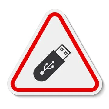 Do Not Use Flash Drive Symbol Sign Isolate On White Background,Vector Illustr Stock Illustration