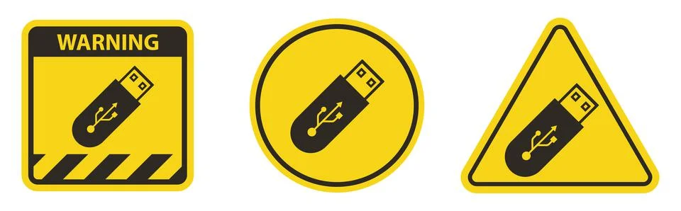 Do Not Use Flash Drive Symbol Sign Isolate On White Background,Vector Illustr Stock Illustration