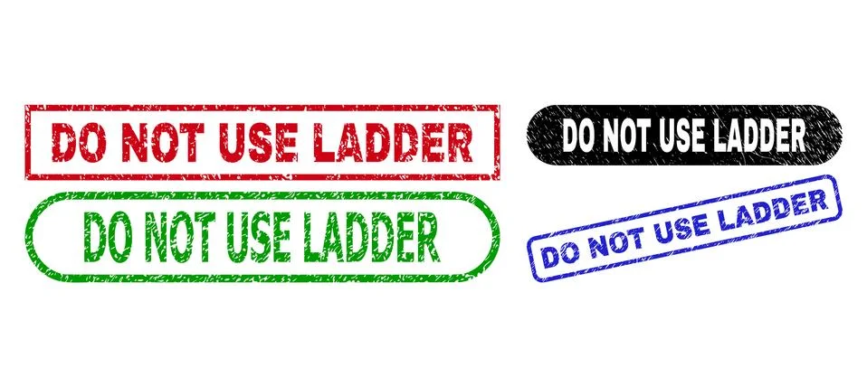 DO NOT USE LADDER Rectangle Watermarks Using Corroded Surface Illustrazione stock