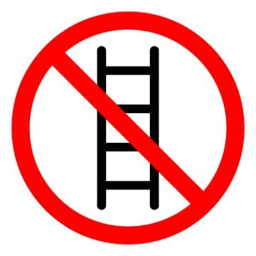 Do not use ladders Symbol Sign ,Vector Illustration, Isolate On White Backgro Stock Illustration