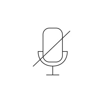 Do not use microphone or mute icon, outline vector logo illustra Stock Illustration