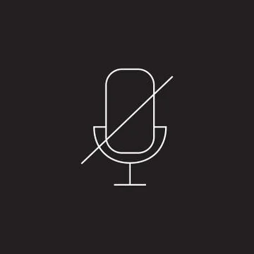 Do not use microphone or mute icon, outline vector logo illustra Stock Illustration
