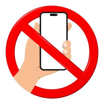 Do not use mobile phone sign. Prohibition sign do not use mobile phone isolat Stockillustratie
