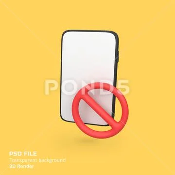Do not use phone isolated 3d render icon illustration PSD Template