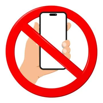 Do not use phone prohibition sign isolated on white background Stock Illustration