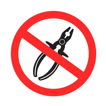 Do not use pliers sign symbol Illustrazione stock