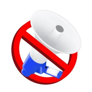 Do not use sound prohibition signs with megaphone Stock Illustration