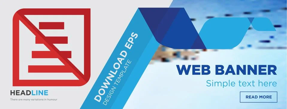 Do not use staircase horizontal webpage banner template design with flat icon Free Stock Illustration