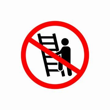 Do not walk down stairs or No climb up forbidden sign, modern round sticker,  Stock Illustration