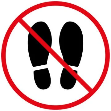 Do not walk or stand here. Warning label, danger sign. Logo style. The concep Stock Illustration
