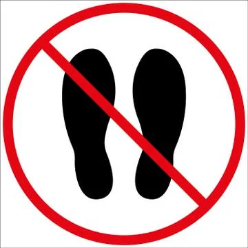 Do not walk or stand here. Warning label, danger sign. Logo style. The concep Stock Illustration