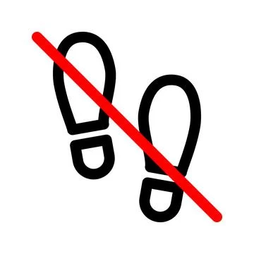 Do not walk or stand here line icon Stock Illustration