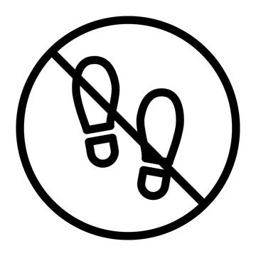 Do not walk or stand here line icon Stock Illustration