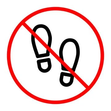 Do not walk or stand here line icon Stock Illustration